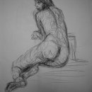 Study seated Charcoal on paper 65 x 50 cm Study seated Charcoal on paper 65 x 50 cm
