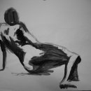 Study Female seated on floor India ink on paper 50 x 65 cm Study Female seated on floor India ink on paper 50 x 65 cm
