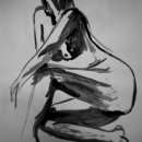 Study Female legs crossed India ink on paper 65 x 50 cm Study Female legs crossed India ink on paper 65 x 50 cm